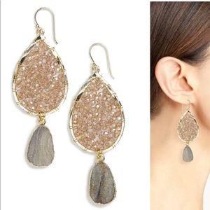 Panacea Smoky Agate drop earrings